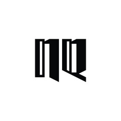 NQ monogram logo design letter text name symbol monochrome logotype alphabet character simple logo