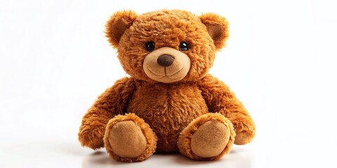 Obraz premium Adorable Brown Teddy Bear Isolated on White Background - Perfect for Children's Products