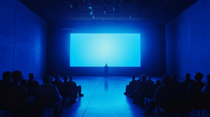 huge screen in a conference auditorium 