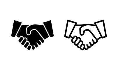 Handshake icon logo design. business handshake sign and symbol. contact agreement