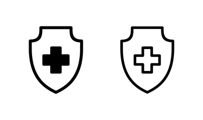 Health insurance icon logo design. Insurance health document sign and symbol