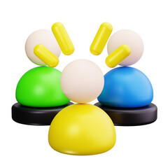 Leadership 3d render icons