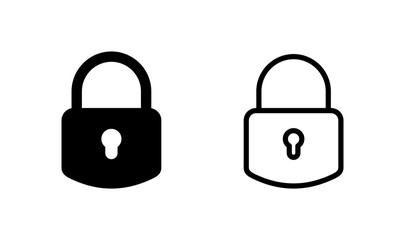 Lock icon logo design. Padlock sign and symbol. Encryption icon. Security symbol