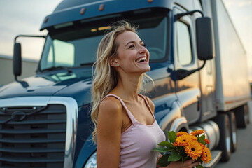 Trucker woman on Women's Day