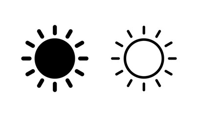 Sun icon logo design. Brightness sign and symbol
