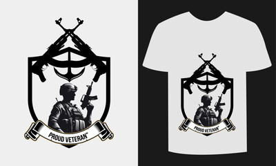 "Military Pride T-Shirt Design for Veterans"