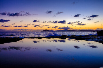 Pozzuoli (Na): tramonto  dalla spiaggia