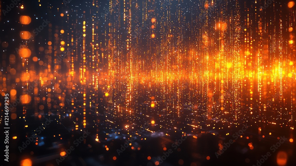 Aufkleber dynamic abstract background with glowing particles and warm colors