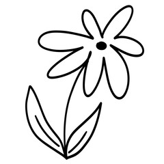 cute flower rose lily daisy leaf floral doodle icon hand drawn illustration season spring happy easter valentines day romantic garden park © doodlyanddeva