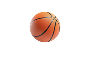A basketball is shown in a close up. on transparent background.
