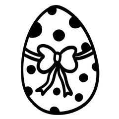cute vector illustration of easter egg cute polkadot pattern ribbon bow doodle hand drawn spring season svg clipart