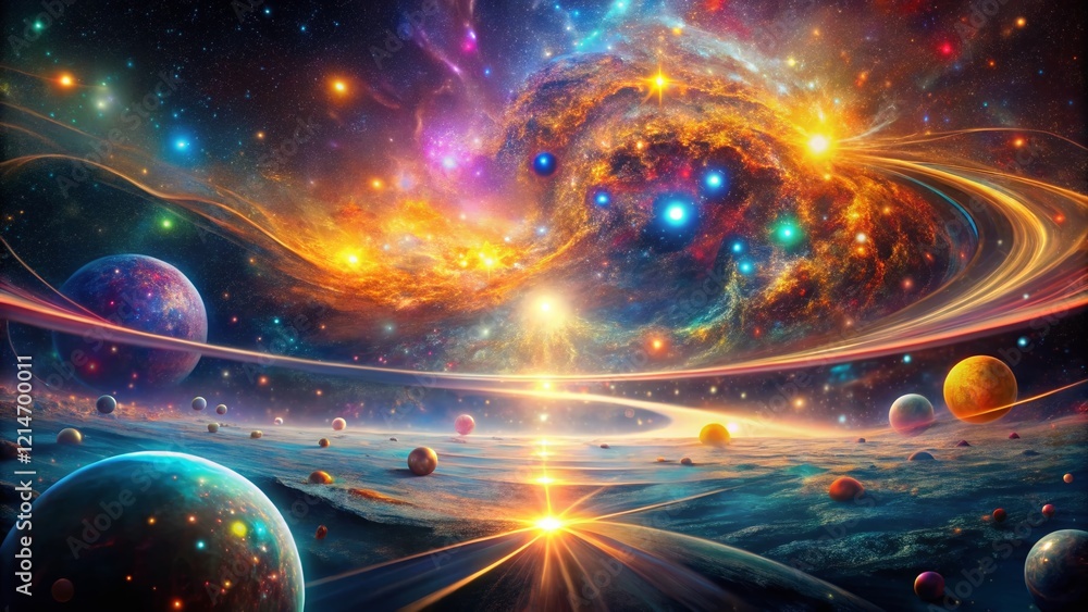 Poster surreal progress: abstract pathways of growth and development