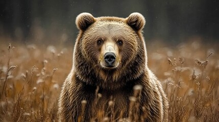 Obraz premium Male brown bear resting during the day