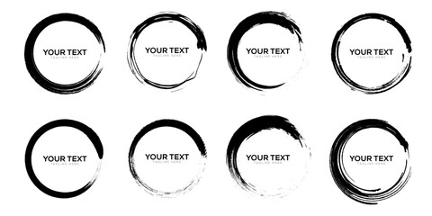 Abstract Circle stamp Logo with Editable text