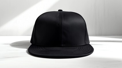 Fototapeta premium Black baseball cap isolated on white background with clipping path