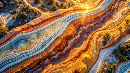 Aerial Drone Shot: Abstract Marble Texture, High-Resolution Natural Stone Background