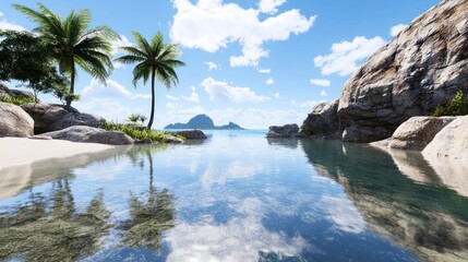 Obraz premium Tranquil Tropical Beach Cove