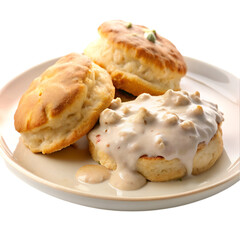 Biscuits n gravy isolated on transparent background