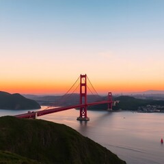 Obraz premium golden gate bridge at sunrise