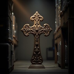 Enigmatic Religious Ornament in Dramatic Light Textural Details Unveiled