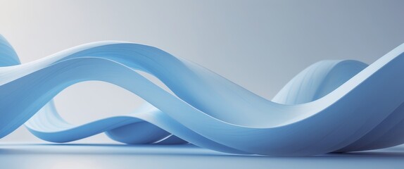 Obraz premium Futuristic Abstract Design with Flowing Blue Curves and Soft Ambient Light