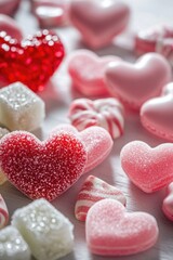 Colorful sweets arranged on a surface
