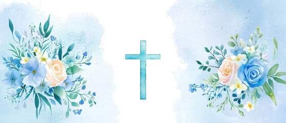 Vintage rose lace frame featuring a holy cross design 