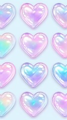 Surreal Valentine's Day scene with floating hearts, soft ethereal lighting and pastel tones. Perfect for romantic Valentine's Day cards, digital art and creative marketing.
