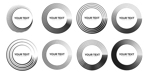 Abstract Circle stamp Logo with Editable text