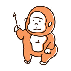 差すゴリラのゆるいキャラクター