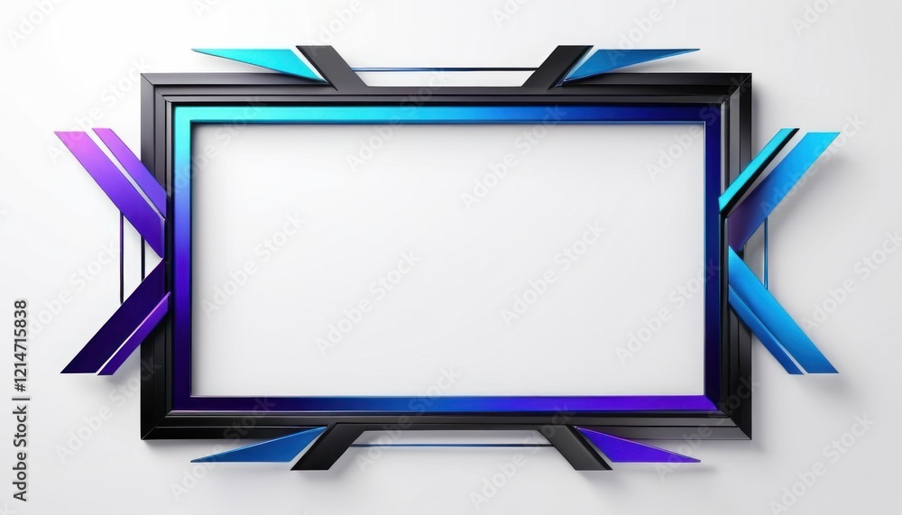 Poster abstract frame with a futuristic design and gradient colors, perfect for content overlay