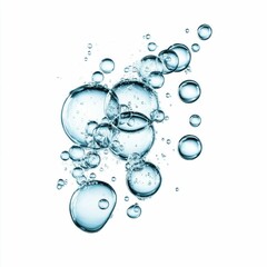 Transparent Water Bubbles Isolated on White Background