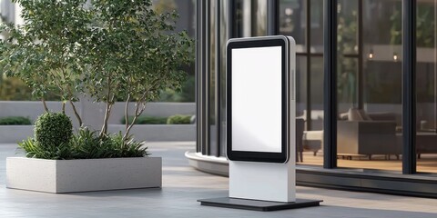 Stylish and adaptable interactive display ideal for various environments.