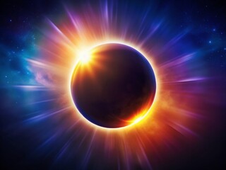 Obraz premium Total Solar Eclipse: Sun Corona, Darkened Sky, Celestial Event