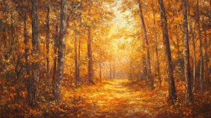 Obraz premium A dreamy autumn forest scene