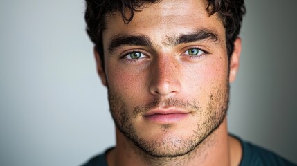 Obraz premium A thriving vertical farm with rows of leafy greens growing under LED lights, a worker inspecting the plants in the foreground, advanced irrigation systems visible in the background, vibrant greens