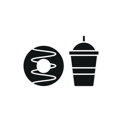 Drink and doughnut set food icon with a minimal and stylish appearance, ideal for digital menus, food delivery apps, and breakfast-related graphics