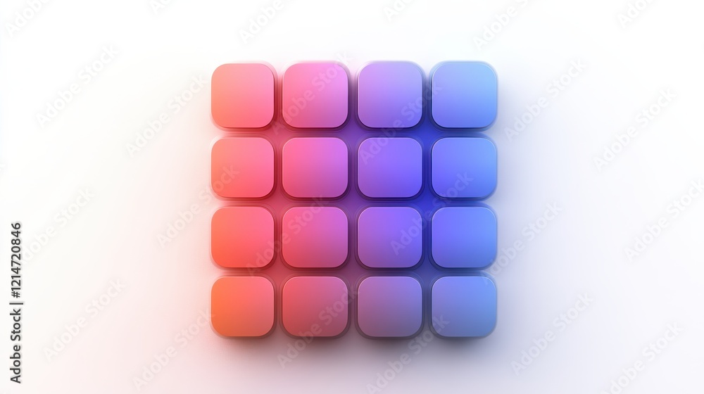 Wall mural soft lighting css grid and flexbox illustration