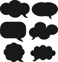 Collection of Simple Black Speech Bubbles
