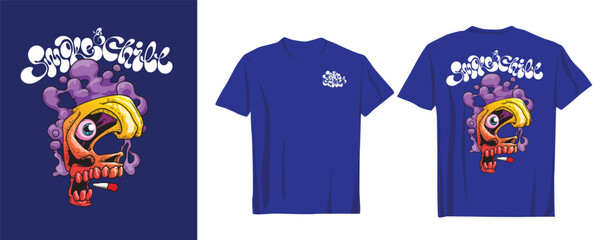 t-shirt smoking weeds Urban street style retro grunge brush stroke face. Vector illustration design for fashion graphics, t shirts, prints, posters, gifts, Adobe Illustrator Artwork