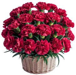 A bouquet of red carnation flowers filled with love and grace.