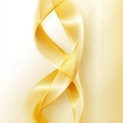 Fototapeta premium Golden awareness ribbon for childhood cancer awareness.