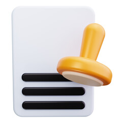 Notary Stamp 3d render icons