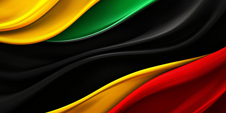 Colorful representation of Black history month themes with vibrant fabric textures and cultural significance