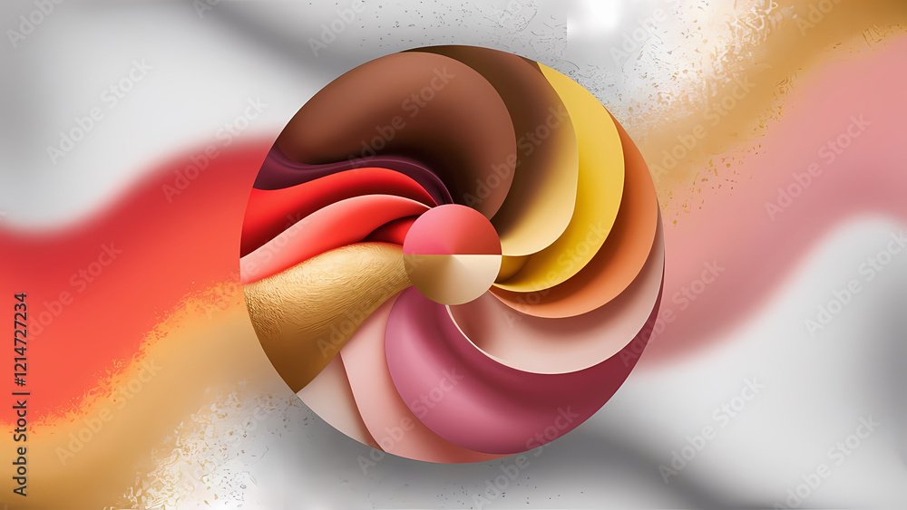 Aufkleber an abstract design featuring a blend of summer and autumn colors and a minimalist ombre blur with a 