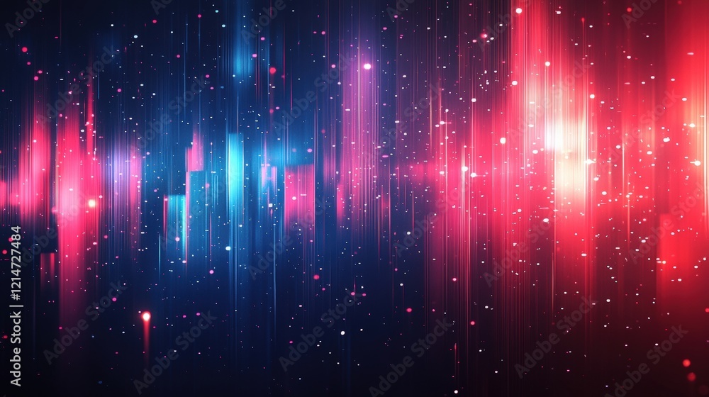 Poster abstract digital background with vibrant color gradients and light effects, featuring a blend of dee