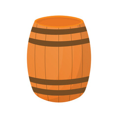 vector wooden barrel with a simple flat design holds wine and beer