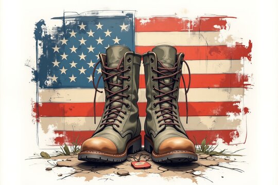AI scarponi anfibi e bandiera americana 03