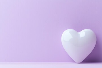 Valentine's day background gradient minimal. White heart on a purple background.