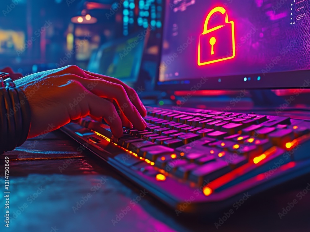 Poster concepts like cyberattack, cybercrime, and internet crime, encompassing scams and hacking, are illus